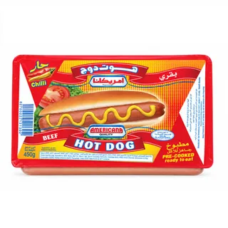 Americana Chilli Beef Hot Dog 450g