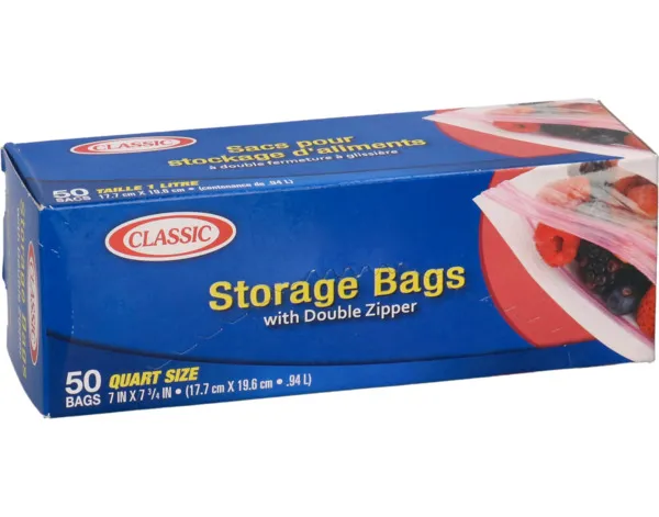 Classic Snap & Seal Food Storage Bags 50's