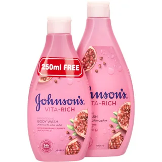 Johnson's Vita Rich Brightening Body Wash With Pomegranate Flower 400ml + 250ml