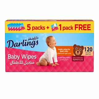 Darlings Baby Wet Wipes 6X20Pcs