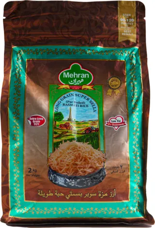 Mehran Long Grain Basmati Sella Rice 2Kg