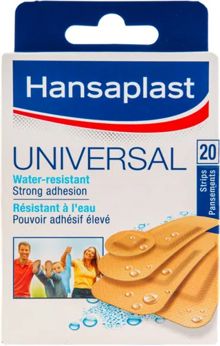 Hansaplast Universal Water-Resistant Plasters, 20 Pieces