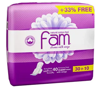 Fam Maxi Feminine Sanitary Pads With Wing 40pcs