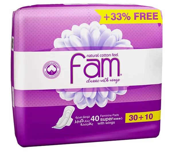 Fam Maxi Feminine Sanitary Pads With Wing 40pcs