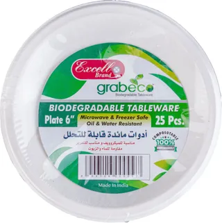 Excell Biodegradable Plates 25X6"