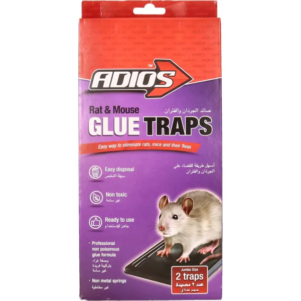 Adios Rat And Mouse Glue Traps Jumbo 2 Traps