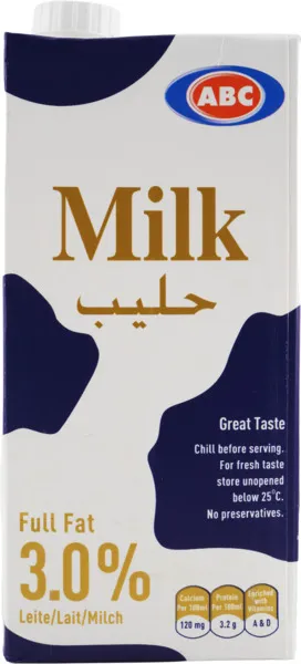 أي بي سي حليب كامل الدسم 1 لتر