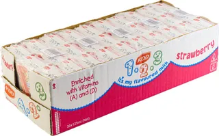 كي دي دي 1 2 3 حليب بنكهة الفراولة 30X125 مل