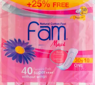 Fam Maxi One Step Sanitary Pads 40pcs