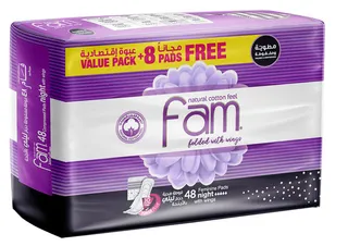 Fam Folded With Wings Feminine Night Pads