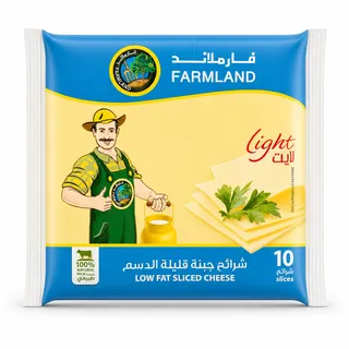 فارم لاند جبنة شرائح لايت  200جم