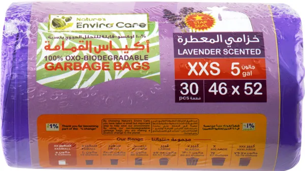 Envirocare Bio Degradable Lavender Scented Garbage Bags 46X52Cm