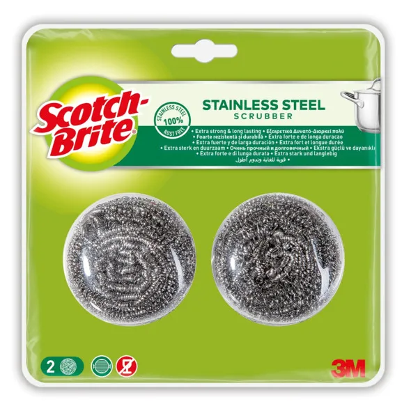 ليفة من سكوتش برايت حلزونات فولاذية قطعتين