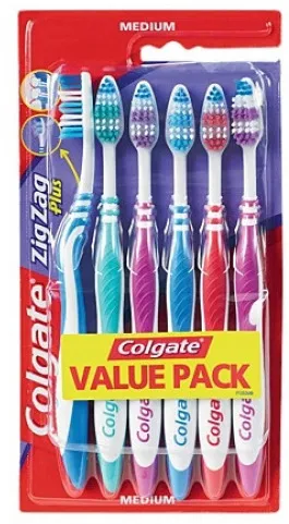 Colgate Toothbrush Zigzag Medium 6's