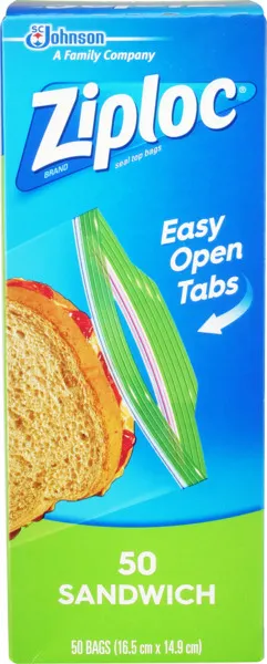 Ziploc Seal Top Easy Open Sandwich Bags 50's