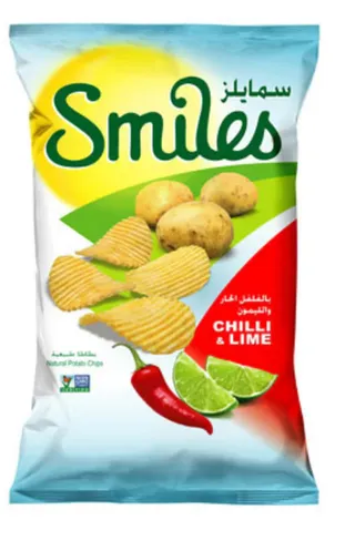 Smiles Chili & Lime Flavored Potato Chips 170G