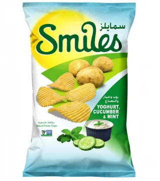 Smiles Yogurt, Cucumber & Mint Flavored Potato Chips 170G