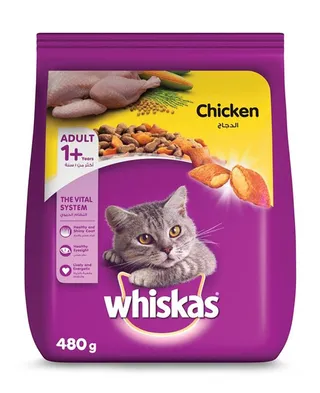 Whiskas Salmon Chicken Flavour Cat Food 480G