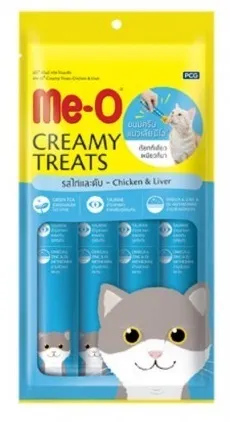 Me-O Chicken & Liver Flavored Creamy Kitten Treats 4's
