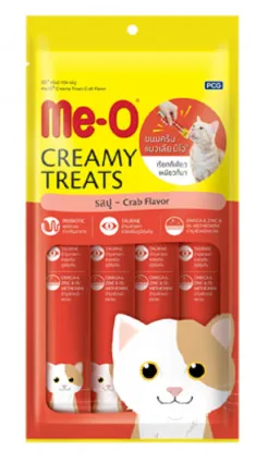 Me-O Crab Flavored Creamy Kitten Treats 4's