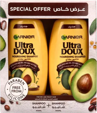 غارنييه ألترا دو شامبو بخلاصة زيت الأفوكادو وزبدة الشيا 400X2 مل