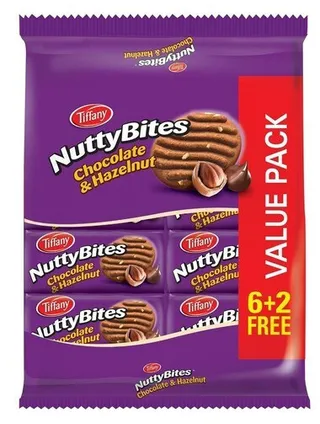 Tiffany Nutty Bites Chocolate & Hazelnut Biscuits 8X81G