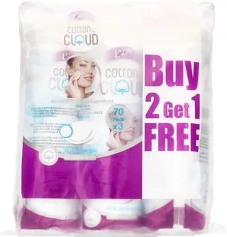Lady Care Cotton Cloud Cotton Pads Value Pack 3x70pcs (multipack)