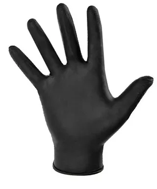 Large Powder Free Black Vinyl Gloves
