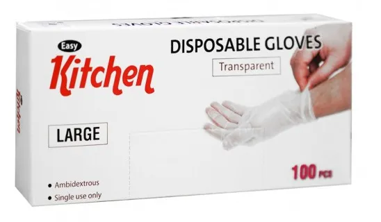 Easy Kitchen Transparent Disposable Gloves 100's