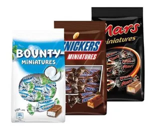 Snickers Minis + Bounty Minis + Mars Minis 3X150GM