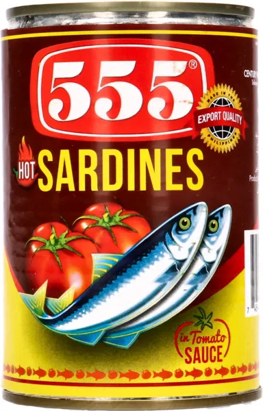 555 Sardines In Hot Tomato Sauce 425G