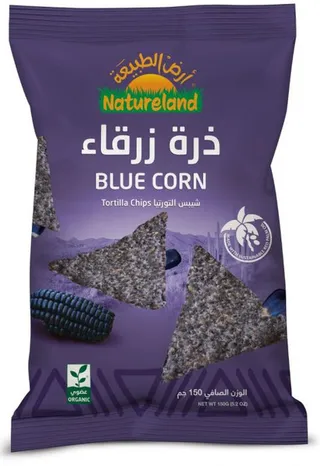 Natureland Blue Corn Tortilla Chips 150G