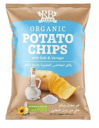 Rb Foods Organic Salt & Vinegar Potato Chips 100G