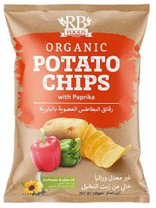 Rb Foods Organic Paprika Potato Chips 100G