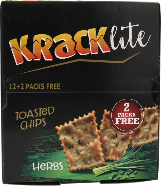 Kracklite Herbs Toasted Chips 14X26G