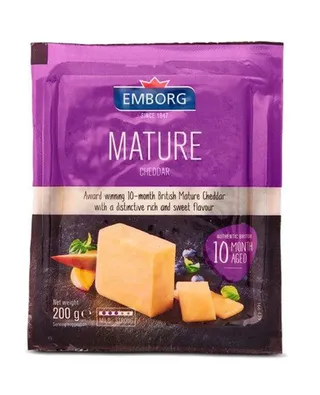 Emborg Mature Cheddar Cheese Block 200G