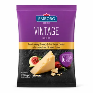 Emborg Vintage Cheddar Cheese Block 200G