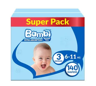 Sanita Bambi Diapers Medium Size 3 140pcs