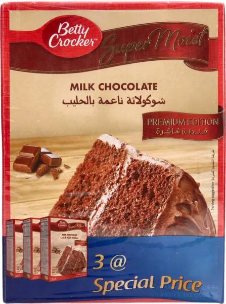 بيتي كروكر سوبر مويست خليط كيك الشوكولاتة بالحليب 510X3 جم