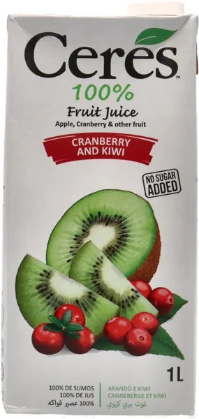 Ceres Cranberry & Kiwi 100% Fruit Juice 1L