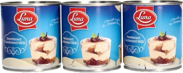 لونا حليب مكثف محلى 3 x 370 جم