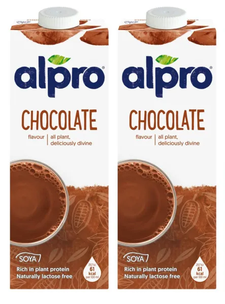 Alpro Chocolate Flavored Soya Drink 2X1L