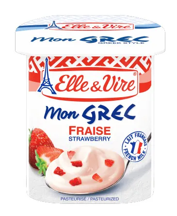 Elle & Vire Greek Style Strawberry Lemon Yogurt 125G