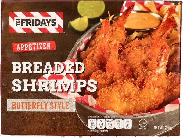 TGI Fridays Appetizer Butterfly Style Breaded Shrimps