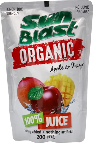 Sun Blast Organic Apple & Mango Juice 200Ml