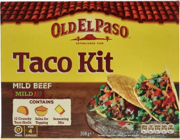 Old El Paso Mild Beef Taco Kit 308G