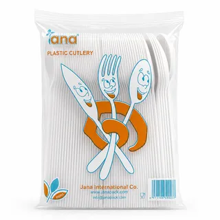 Jana White Plastic Spoons 100Pcs