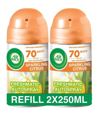 Air Wick Automatic Sparkling Citrus Scent Air Freshener Spray Refill 2x250ml