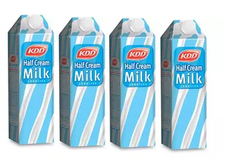 KDD Long Life Half Cream Milk 4X1L