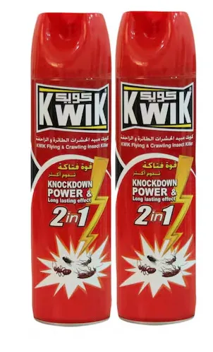 Kwik 2In1 Flying & Crawling Insect Killer 2X400Ml